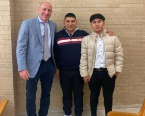 Jeff with clients after court