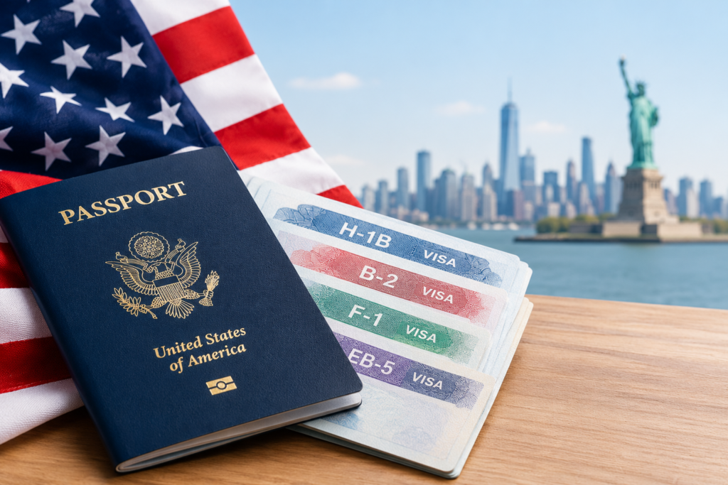 U.S. Visa Documents by the Harbor